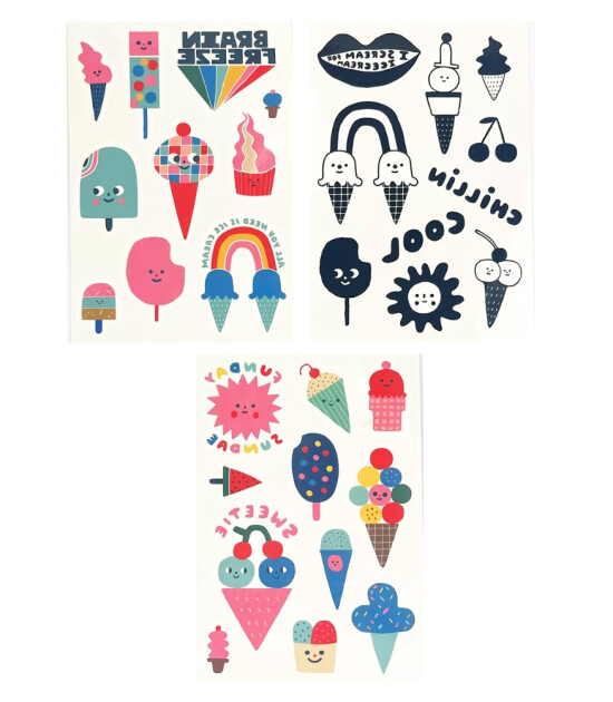 Ooly Tattoo Palooza Geçici Mini Dövme Seti // Ice Cream Party