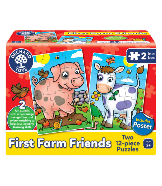 Orchard Toys Puzzle Set// First Farm Friends (12 Parça x 2)