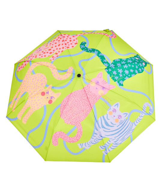 Original Duckhead Duck Kompakt Şemsiye // Arty - Cats Lime