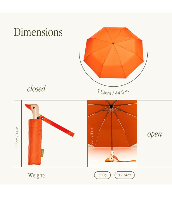 Original Duckhead Duck Kompakt Şemsiye // Papaya