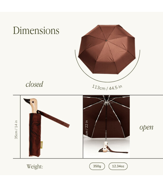 Original Duckhead Duck Kompakt Şemsiye // Espresso