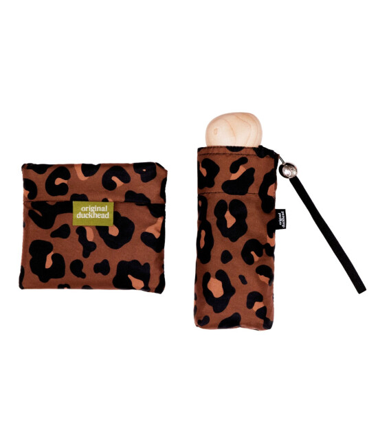 Original Duckhead The Mini Ultra Kompakt Şemsiye // Leopar