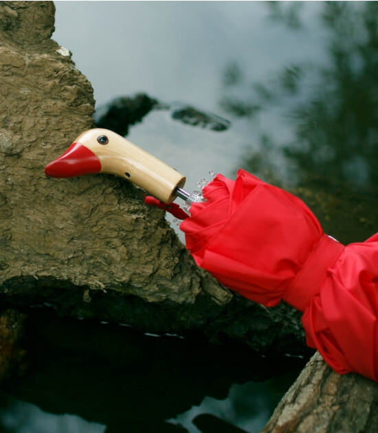 Original Duckhead Duck Kompakt Şemsiye // Kırmızı