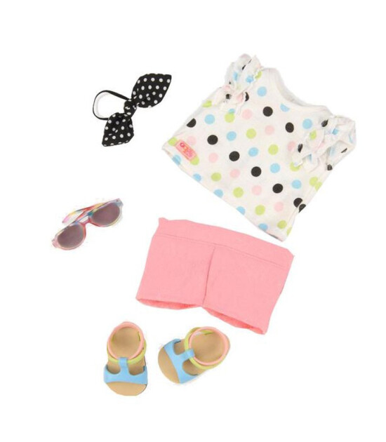 Our Generation Oyuncak Bebek Kıyafet Seti // Polka Dot Top & Shorts