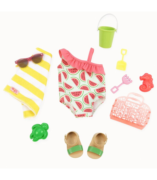 Our Generation Oyuncak Bebek Kıyafet Seti // Watermelon Print Swimsuit