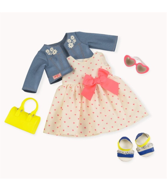 Our Generation Oyuncak Bebek Kıyafet Seti // Deluxe Heart Print Dress