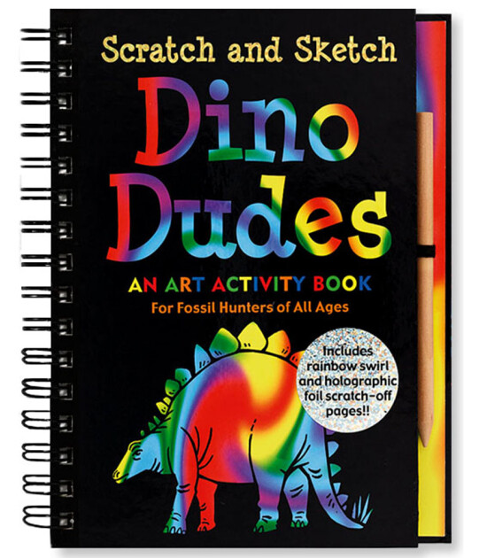 Peter Pauper Press Scratch & Sketch Kazı Öğren Kitap // Dino Dudes
