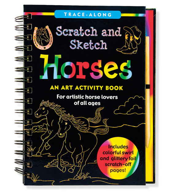 Peter Pauper Press Scratch & Sketch Kazı Öğren Kitap // Horses