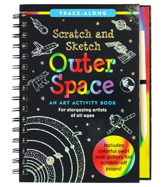 Peter Pauper Press Scratch & Sketch Kazı Öğren Kitap // Outer Space