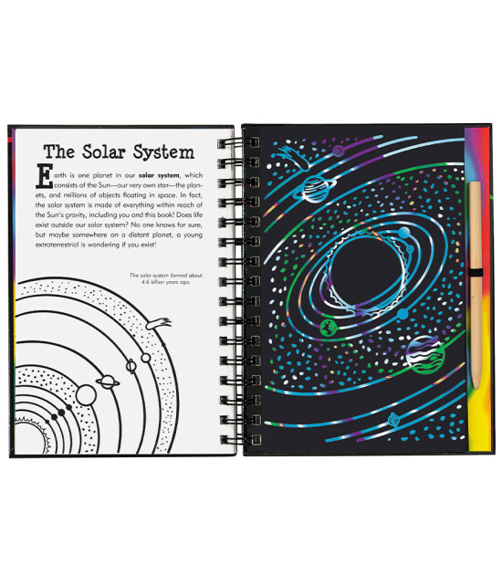 Peter Pauper Press Scratch & Sketch Kazı Öğren Kitap // Outer Space