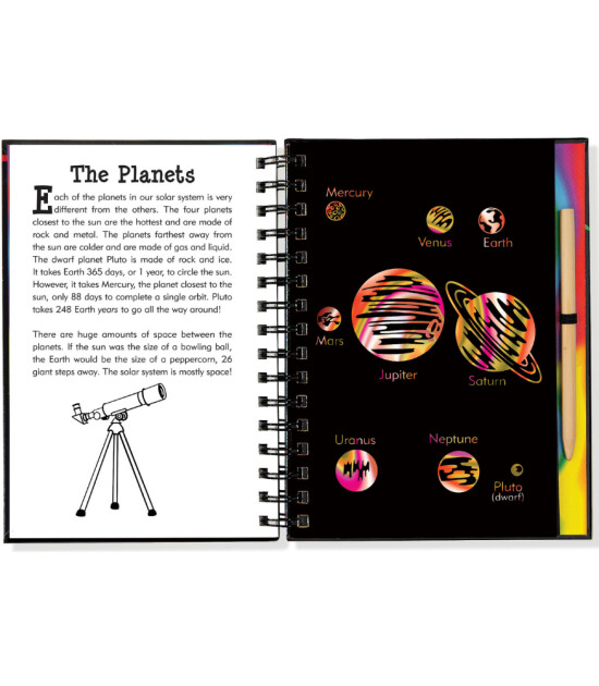 Peter Pauper Press Scratch & Sketch Kazı Öğren Kitap // Solar System