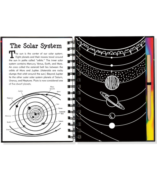 Peter Pauper Press Scratch & Sketch Kazı Öğren Kitap // Solar System