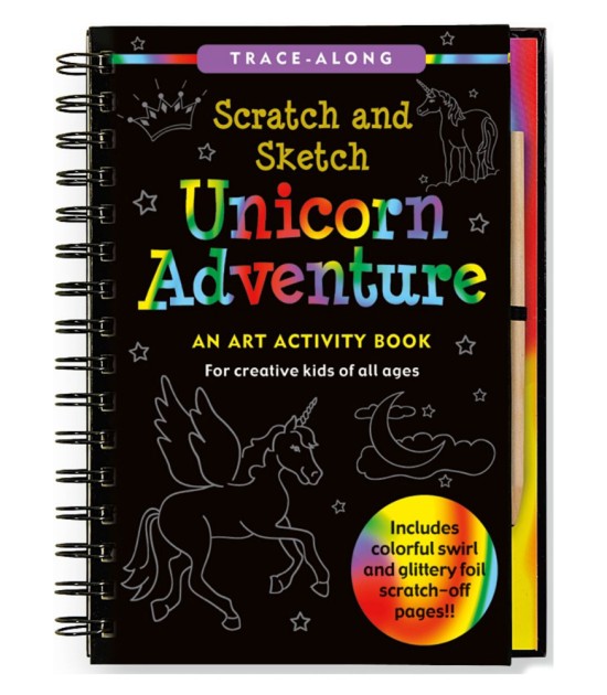 Peter Pauper Press Scratch & Sketch Kazı Öğren Kitap // Unicorn Adventure