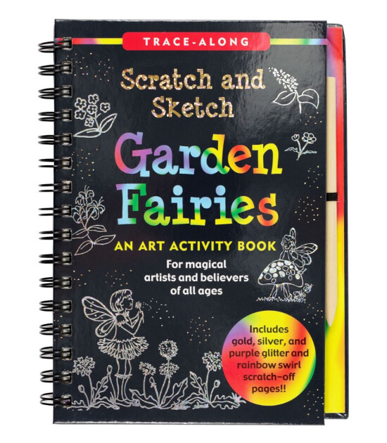 Peter Pauper Press Scratch & Sketch Kazı Öğren Kitap // Garden Fairies