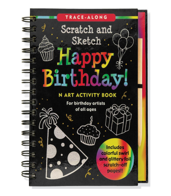 Peter Pauper Press Scratch & Sketch Kazı Öğren Kitap // Happy Birthday