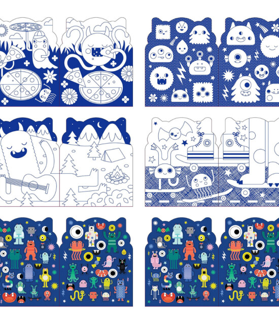 Petit Collage Çıkartmalı Boyama Kitabı // Monsters