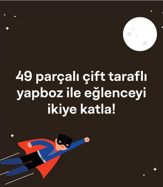 Petit Collage Taşınabilir Çantalı Çift Taraflı Yapboz (49 Parça) // Superheroes