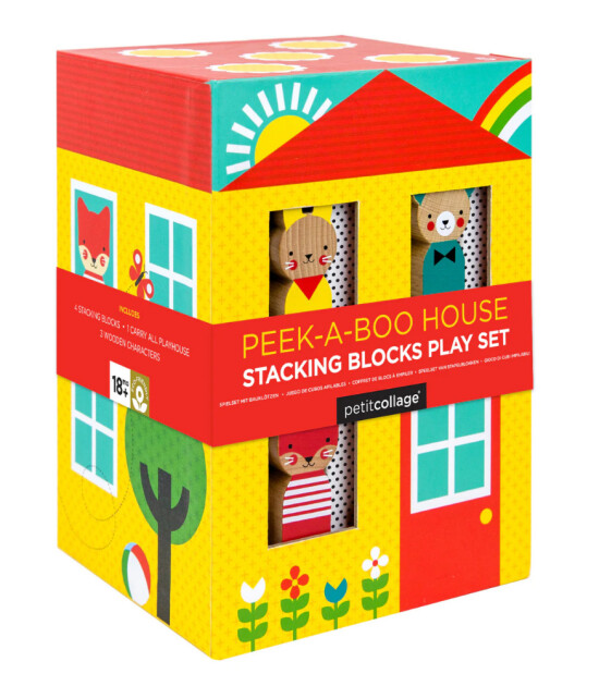 Petit Collage Dizilebilir Bloklar // Peek-a-Boo House
