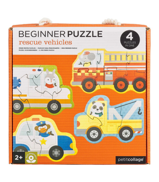 Petit Collage Başlangıç Yapbozu // Rescue Vehicles (3-4-5-6 Parça)
