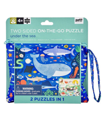 Petit Collage Taşınabilir &Ccedil;antalı &Ccedil;ift Taraflı Yapboz // Under The Sea