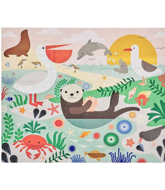 Petit Collage Taşınabilir &Ccedil;antalı &Ccedil;ift Taraflı Yapboz // Under The Sea