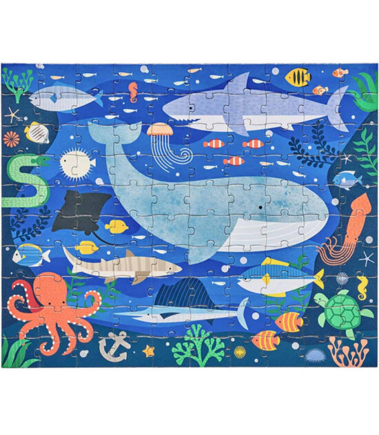 Petit Collage Taşınabilir &Ccedil;antalı &Ccedil;ift Taraflı Yapboz // Under The Sea