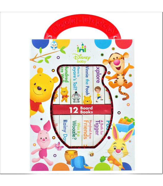 Pi Kids Disney Baby: My First Library Board Book Block 12 Book Set- Winnie the Pooh