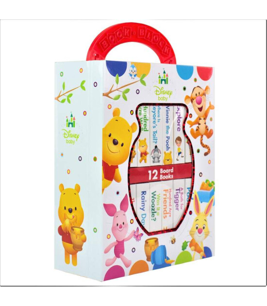Pi Kids Disney Baby: My First Library Board Book Block 12 Book Set- Winnie the Pooh