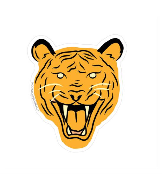 Pipsticks Vinyl Sticker // Tiger