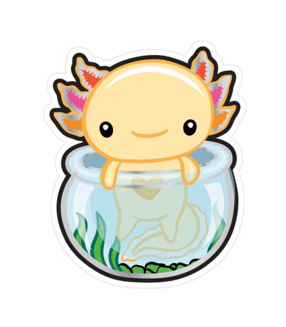 Pipsticks Vinyl  Sticker // Smiling Axolotl Vinyl