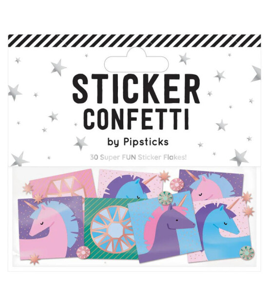 Pipsticks Confetti Sticker // Sparkling Unicorns
