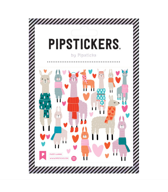 Pipsticks Fuzzy Sticker // Llamas