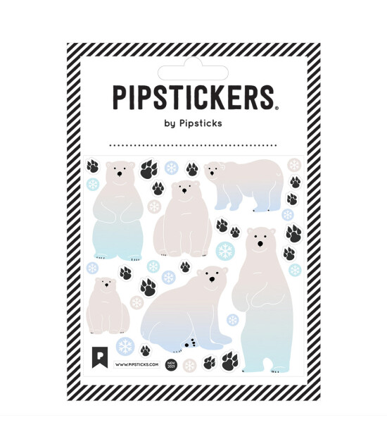 Pipsticks Fuzzy Sticker // Polar Bears