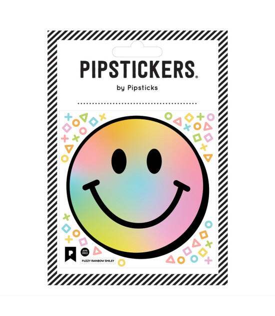 Pipsticks Fuzzy Sticker // Rainbow Smiley