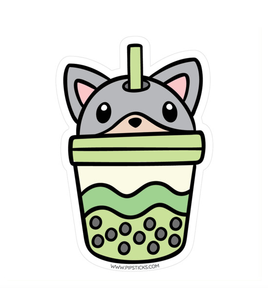 Pipsticks Vinyl Sticker // Boba Puppy