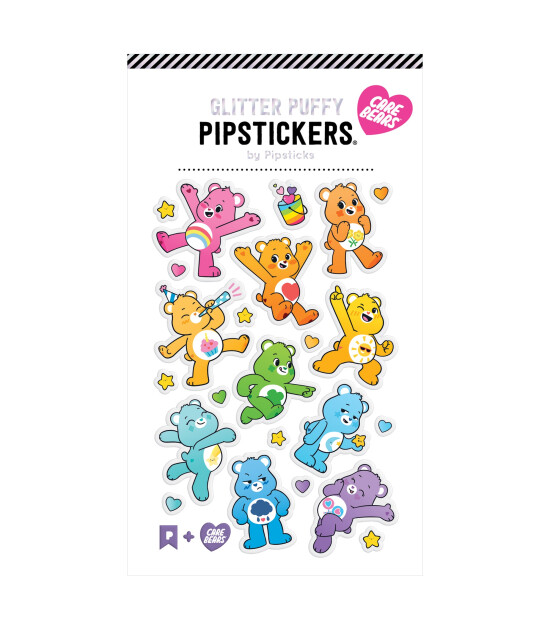Pipsticks Glitter Puffy Sticker // Care Bears Rainbow Friends