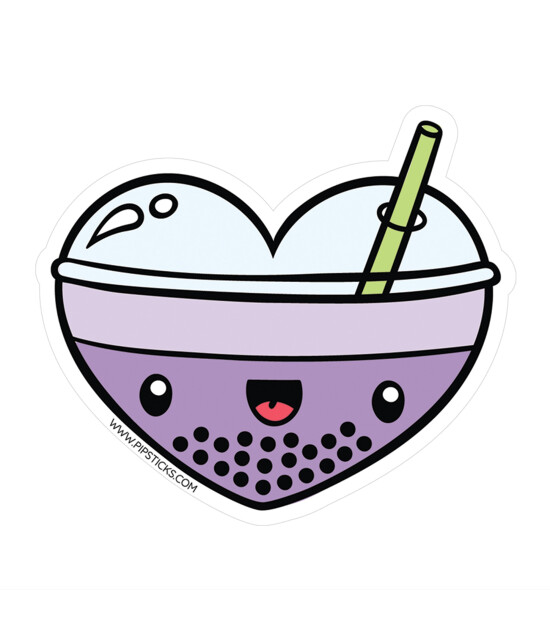 Pipsticks Vinyl Sticker // Sweetheart Boba