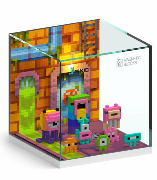 Pixio İnteraktif Mıknatıslı Manyetik Blok Oyuncak // Mini Monsters (100 Parça)