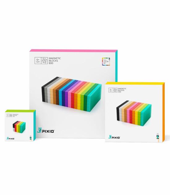 Pixio İnteraktif Mıknatıslı Manyetik Blok Oyuncak // Basic (400 Par&ccedil;a)
