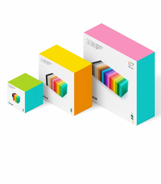 Pixio İnteraktif Mıknatıslı Manyetik Blok Oyuncak // Basic (400 Par&ccedil;a)