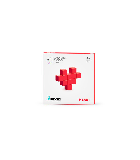 Pixio İnteraktif Mıknatıslı Manyetik Blok Oyuncak // Red Heart (11 Parça)