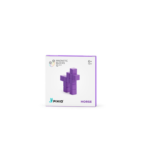 Pixio İnteraktif Mıknatıslı Manyetik Blok Oyuncak // Violet Horse (12 Parça)