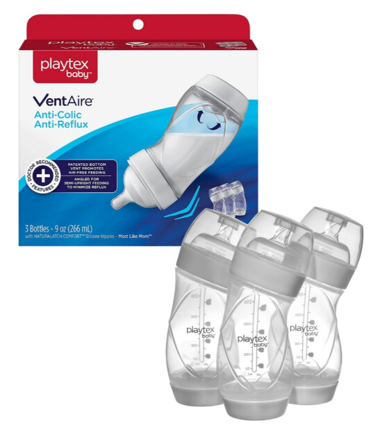 Playtex Baby Ventaire Yenidoğan Kolik & Reflü Önleyici Biberon Seti (266 ml) // 3 Adet