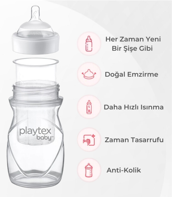 Playtex Baby Liners Anti-Kolik Sterilize Nurser Biberon Torba Set // 100 Adet (236 ml)