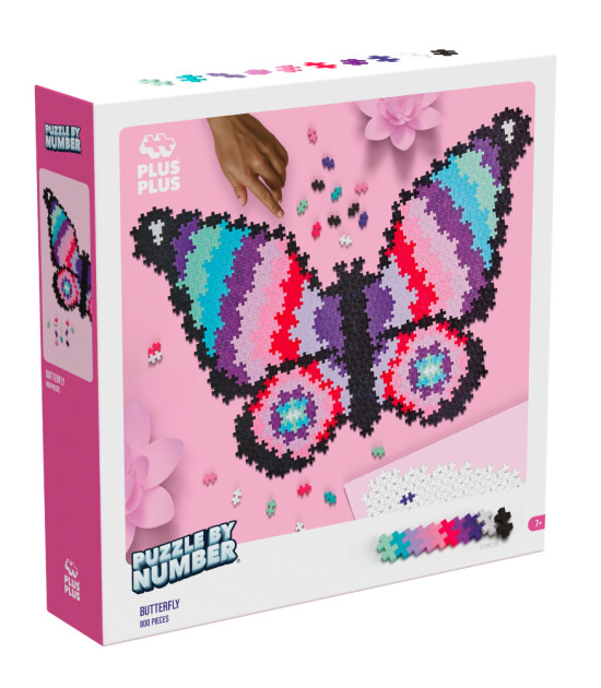 Plus-Plus Puzzle by Number Yaratıcı Blok // Butterfly (800 Parça)