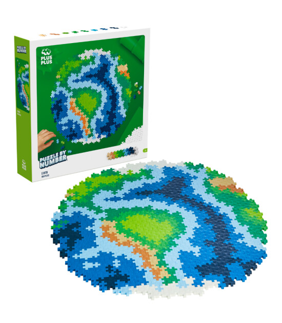 Plus-Plus Puzzle by Number Yaratıcı Blok // Earth (800 Parça)