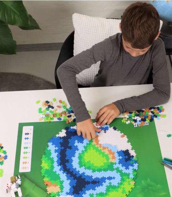 Plus-Plus Puzzle by Number Yaratıcı Blok // Earth (800 Parça)