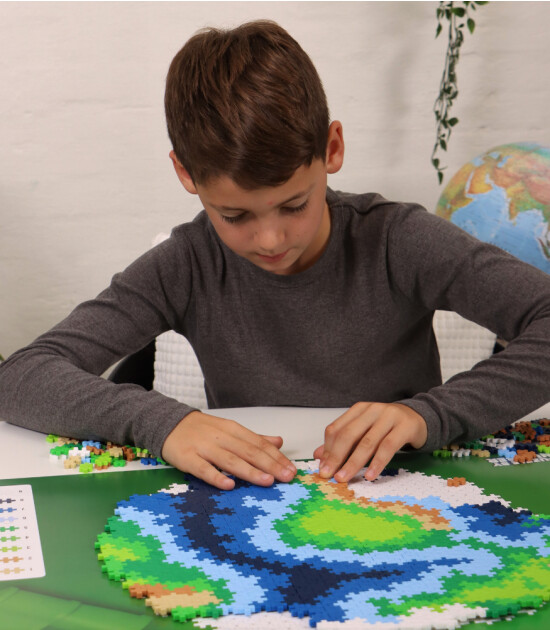 Plus-Plus Puzzle by Number Yaratıcı Blok // Earth (800 Parça)