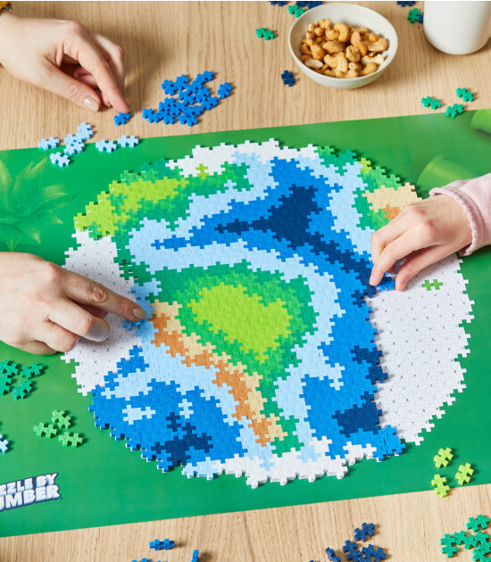 Plus-Plus Puzzle by Number Yaratıcı Blok // Earth (800 Parça)