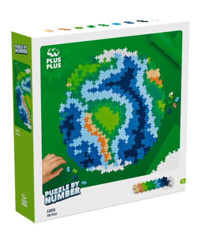 Plus-Plus Puzzle by Number Yaratıcı Blok // Earth (800 Parça)